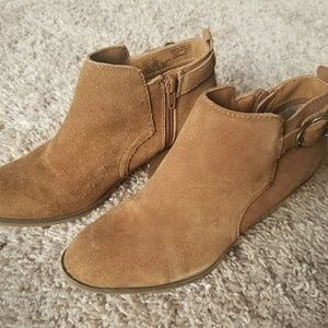 Tan suede booties